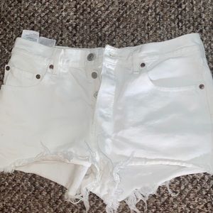 White jean shorts